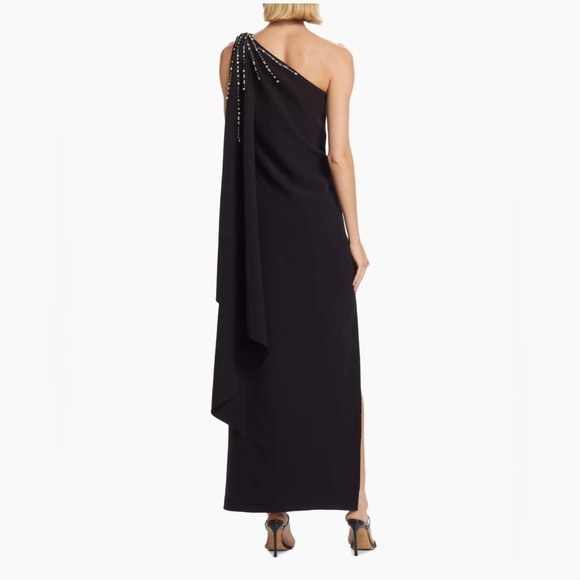 Sachin & Babi Leslie One-Shoulder Gown NWT in Black - Picture 2 of 8